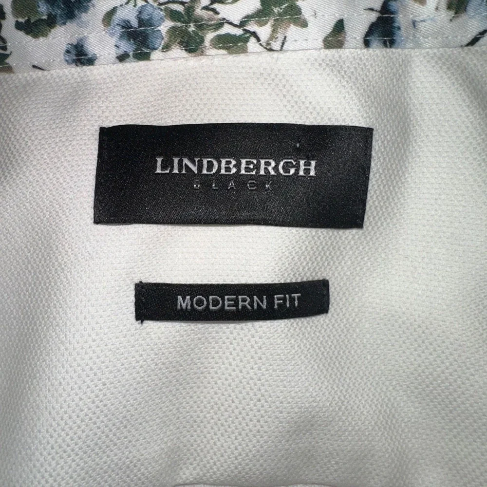 Lindbergh Black Modern Fit‎ Dress Shirt Floral Trim 3XL
